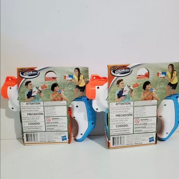 (2) Nerf Super Soaker Water Gun Piranha Blue White Orange Ages 6+ Water Toy Guns - Picture 3 of 4